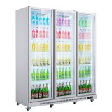 Beverage Display Cooler Refrigerator Commercial Double-Door Fridge for Water and Drinks