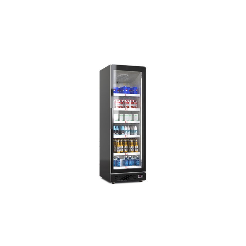 Commercial Single Glass Door Beverage Cooler, Vertical Drink Display Refrigerator for Convenience Store