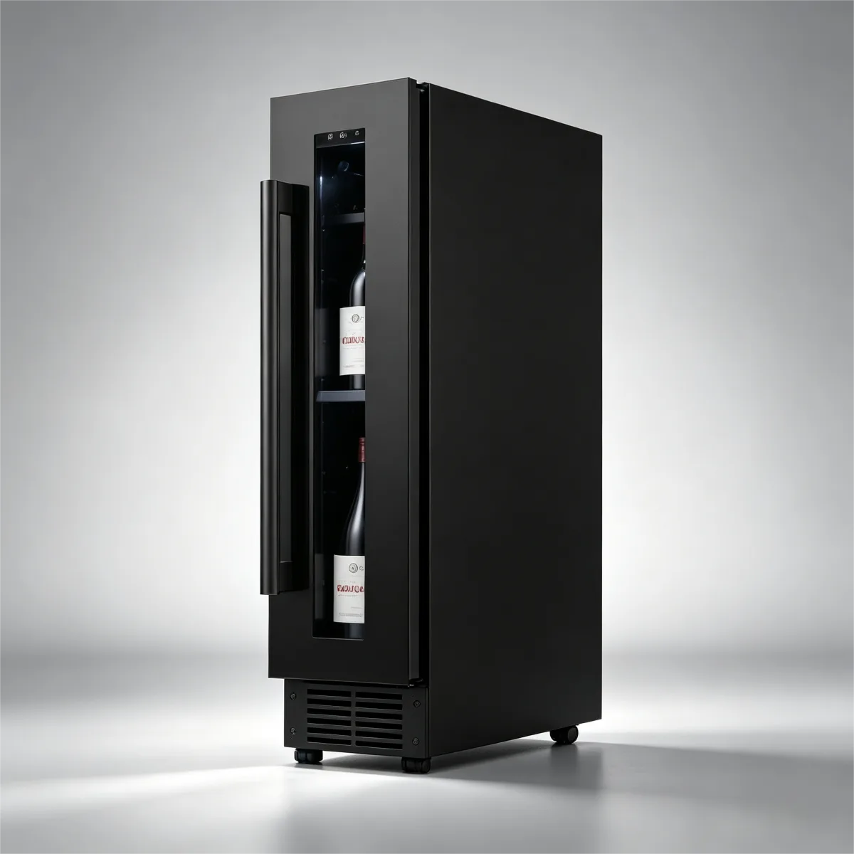 C-22L Narrow Vertical Built in Wine Refrigerator Constant Temp Glass Door Wine Cooler for Home Kitchen