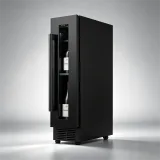 C-22L Narrow Vertical Built in Wine Refrigerator Constant Temp Glass Door Wine Cooler for Home Kitchen