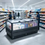 Digital Temperature Control Island Freezer Modular Combination Chest Freezer for Butcher Shop Bakery Ice Cream Store