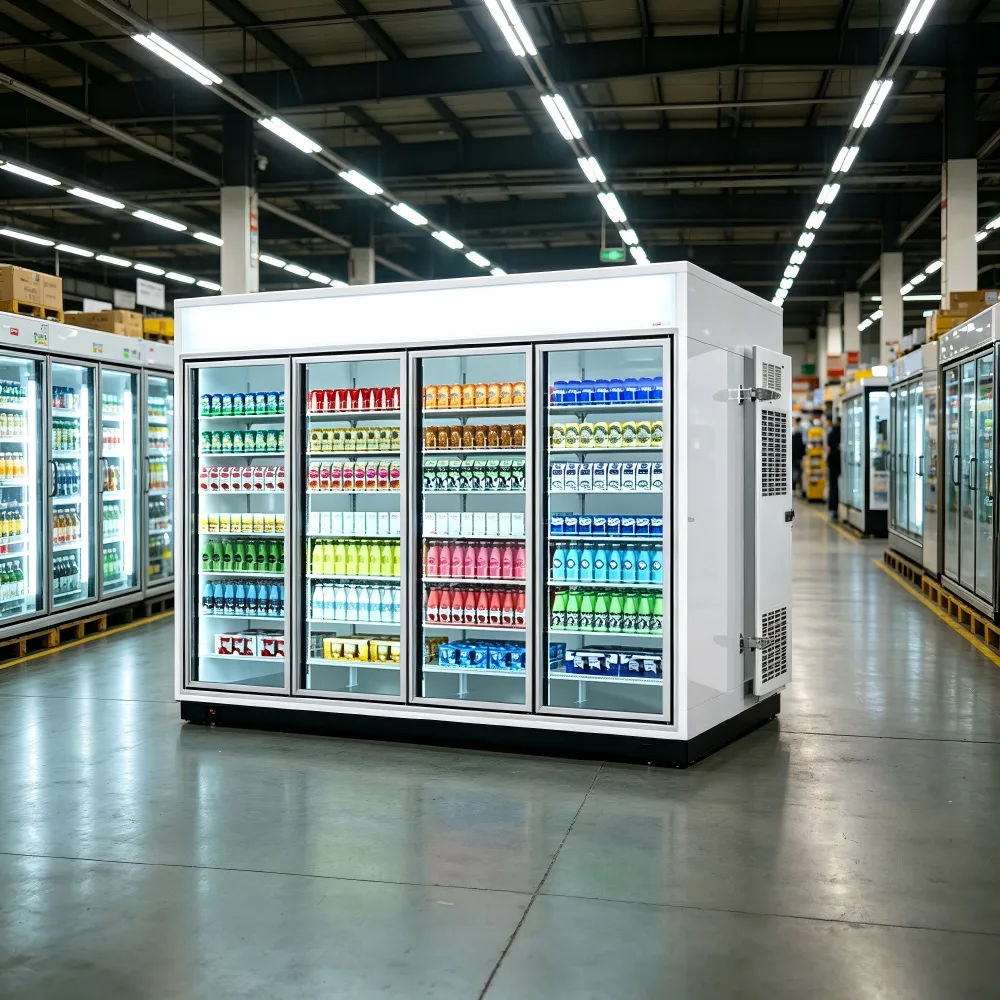 Air Cooling Rear Access Display Refrigerator Food Grade Glass Door Merchandiser for Convenience Store