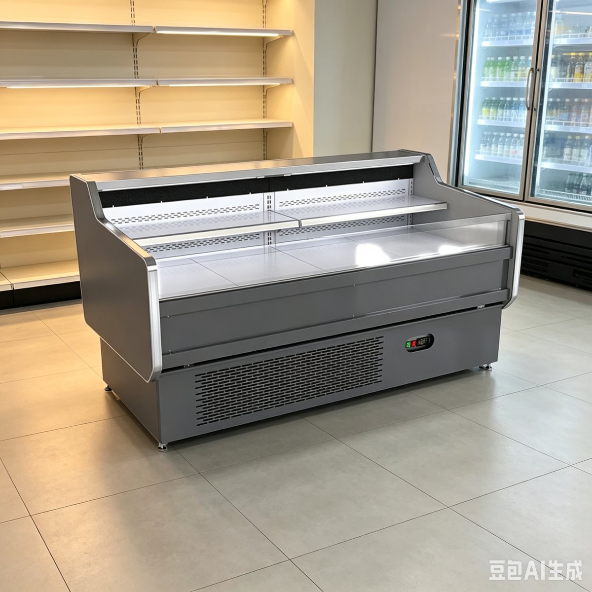 Anti-Rust Meat Display Case Large Capacity Freestanding Refrigerated Counter for Grocery Meat Section