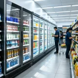 Double Glass Door Upright Commercial Beverage Display Cooler