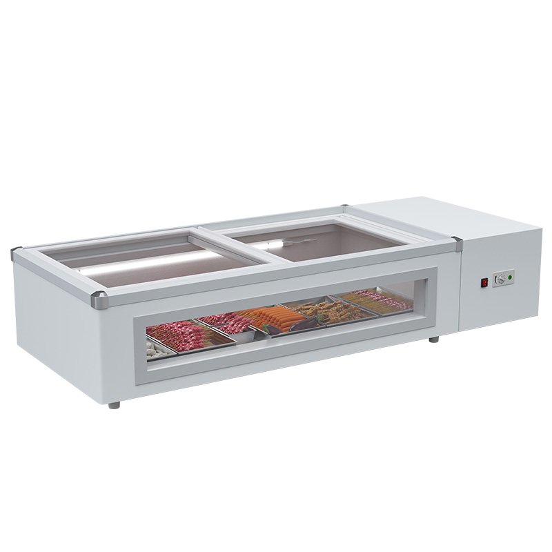 BEILI Small Display Fridge Counter Top Double Door Table Top Fridge