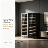 C-375L Vertical Wine Refrigerator Multi-Tier Wooden Display Racks
