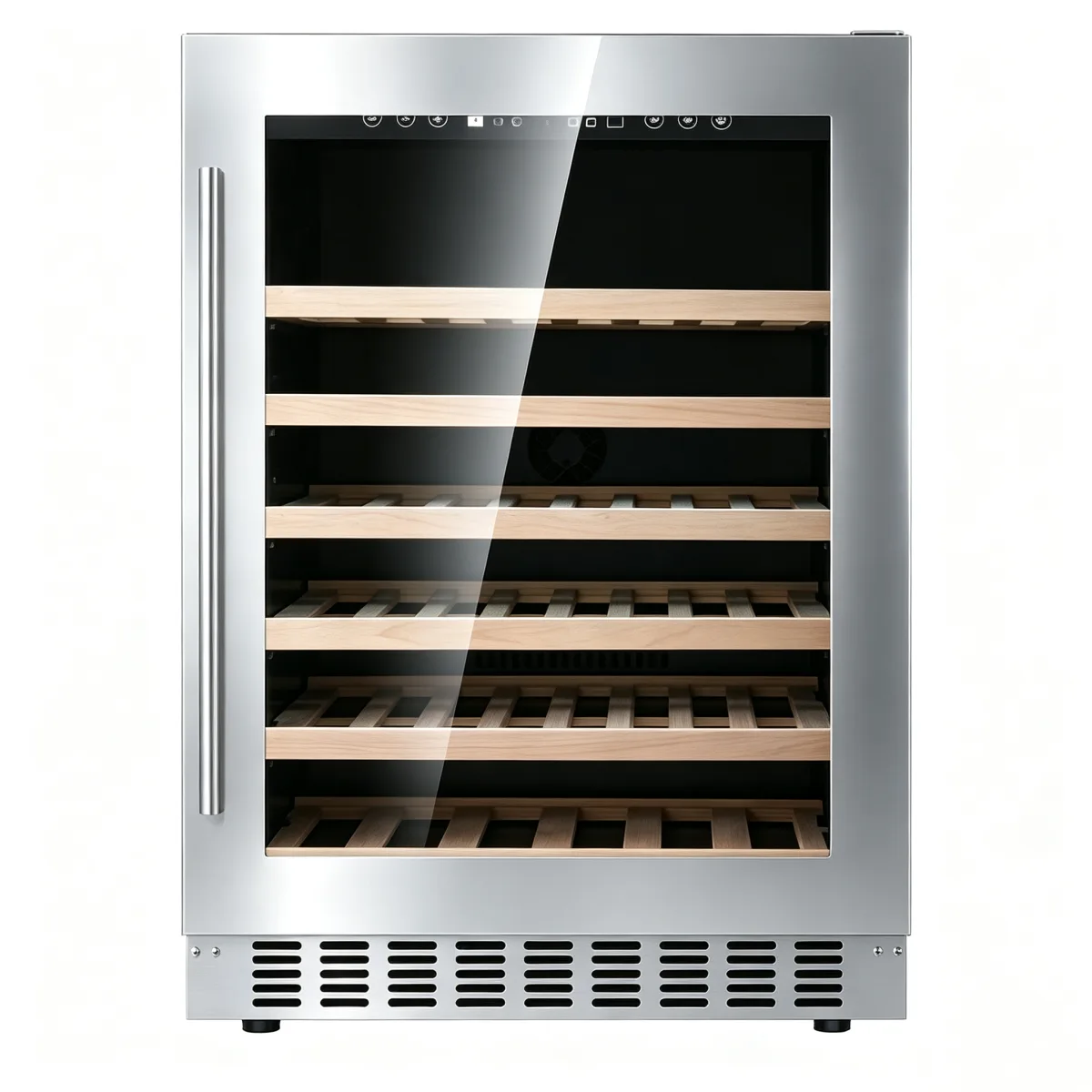 G-Fan Cooling Touch Control Wine Cabinet With Roll Out Beech Racks