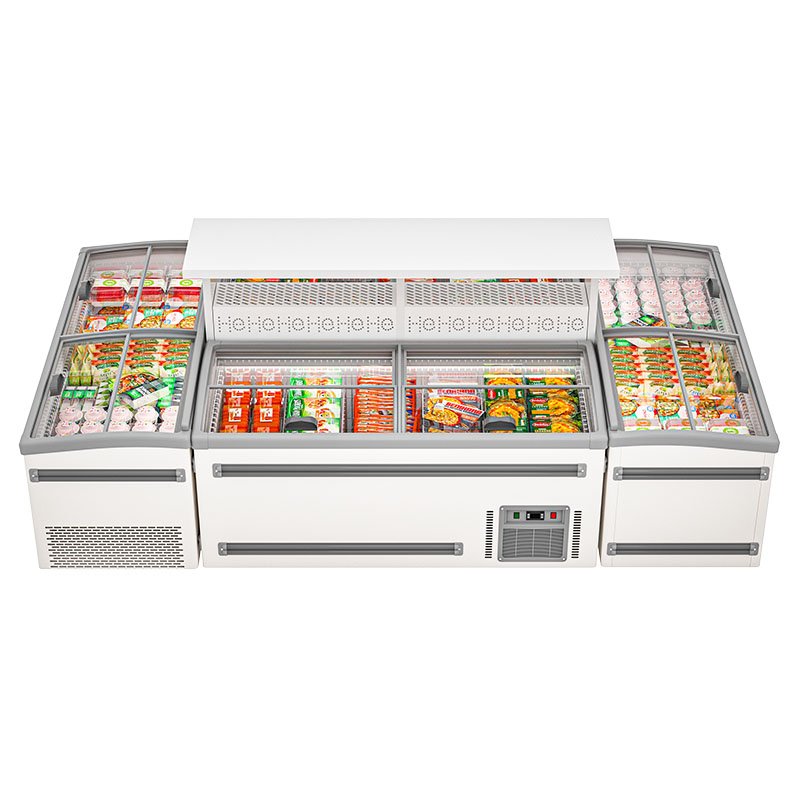 Seafood and Meat Chiller Display Cabinet Deep Chest Freezer With Glass Top