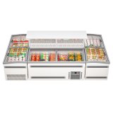Seafood and Meat Chiller Display Cabinet Deep Chest Freezer With Glass Top