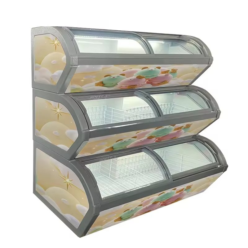 Commercial Ice Cream Display Freezer Countertop Refrigerated Showcase for Convenience Store