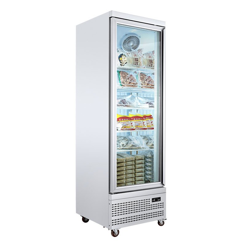 Outdoor Commercial Single Door Glass Upright Mini Popsicle Display Freezer