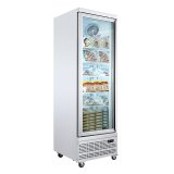 Outdoor Commercial Single Door Glass Upright Mini Popsicle Display Freezer