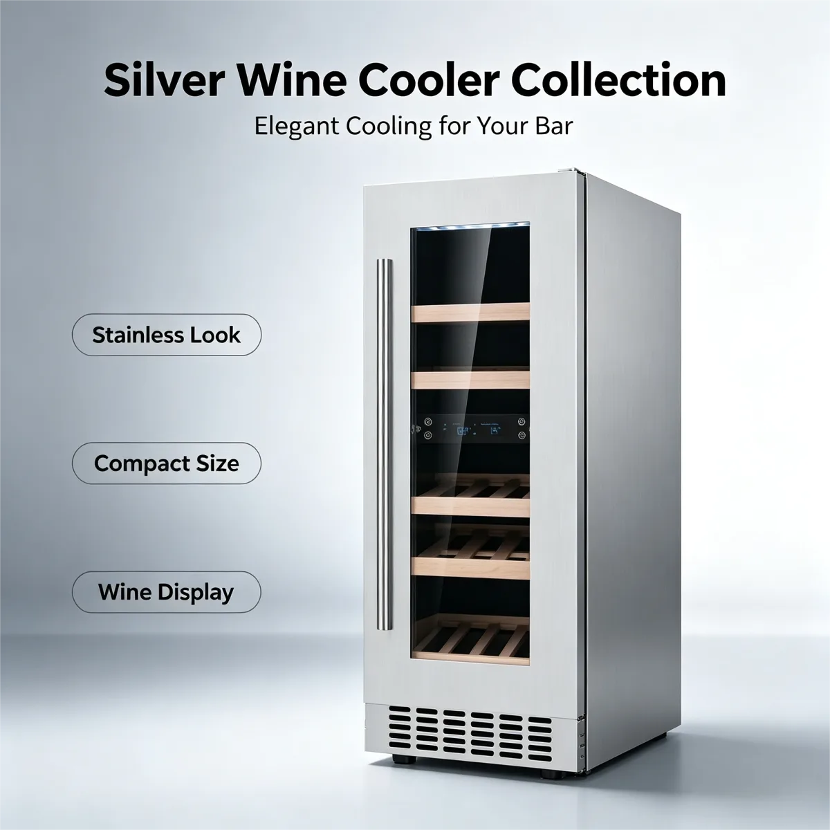 C-Large Capacity 58L Built-in Wine Refrigerator Digital Touch Control Wine Preservation Fridge