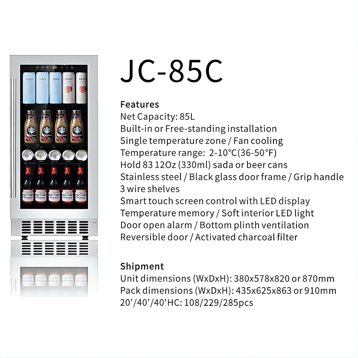 L- Custom Interior Rack Wine Cooler Stainless Steel Frame Commercial Household Wine Refrigerator Manufacturer