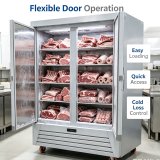 Digital Control Double Door Commercial Refrigerator Forced Air Cooling Freezer