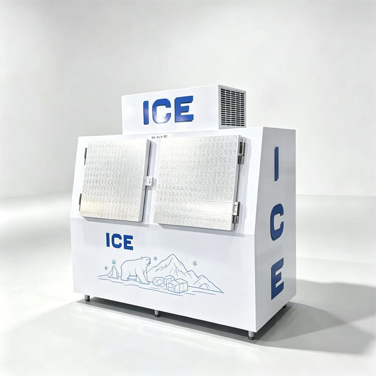 C-Energy Saving Double Door Ice Storage Freezer with Fast Uniform Cooling for Seafood Market
