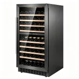 G-Touch LCD Control  Zone Wine Fridge With Pull Out Beech Wood Shelves