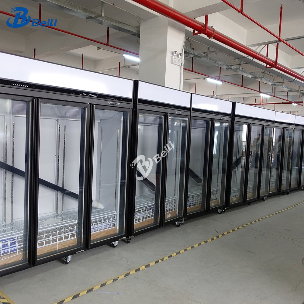 Commercial Beverage Display Vertical Cooler Glass Door Chiller