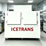 G-ICETRANS Double Solid Swing Door Commercial Ice Storage Freezer With Wheels