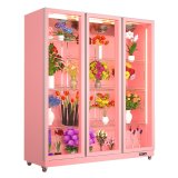 OEM Commercial Upright Glass Door showcase Flower Refrigerator