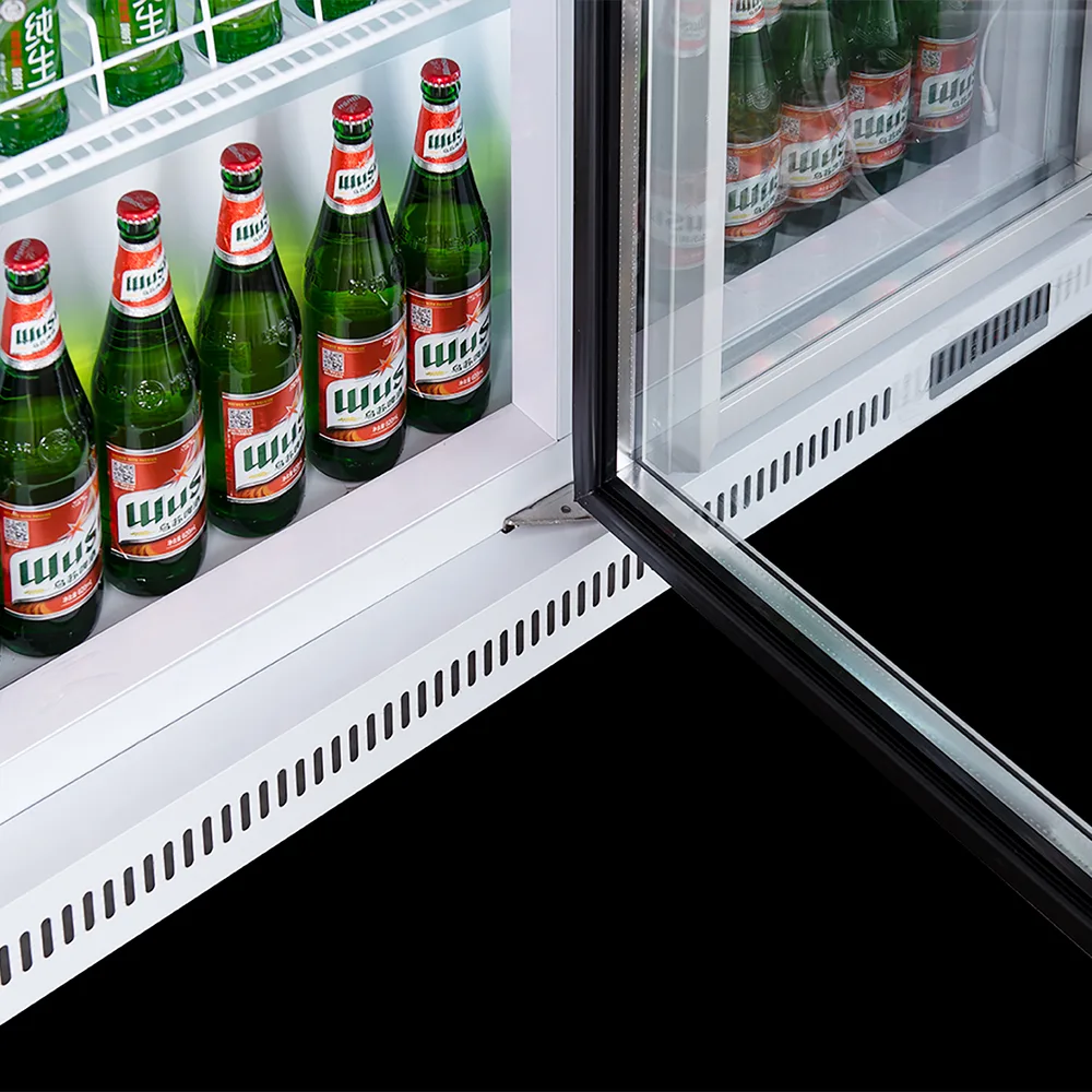 Single Double Triple Door Supermarket Beer Juice Led Display Fridge Water  showcase Vertical Chiller