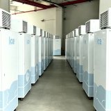 Custom Printed Vertical Ice Storage Freezer Single Solid Door Commercial Outdoor Ice Merchandiser for Convenience Shop