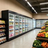 Spacious Interior Floor Standing 4-Door Upright Display Freezer