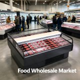 Low Power Consumption Double Layer Meat Chiller Uniform Air Cooling Slant Glass Deli Display Cabinet