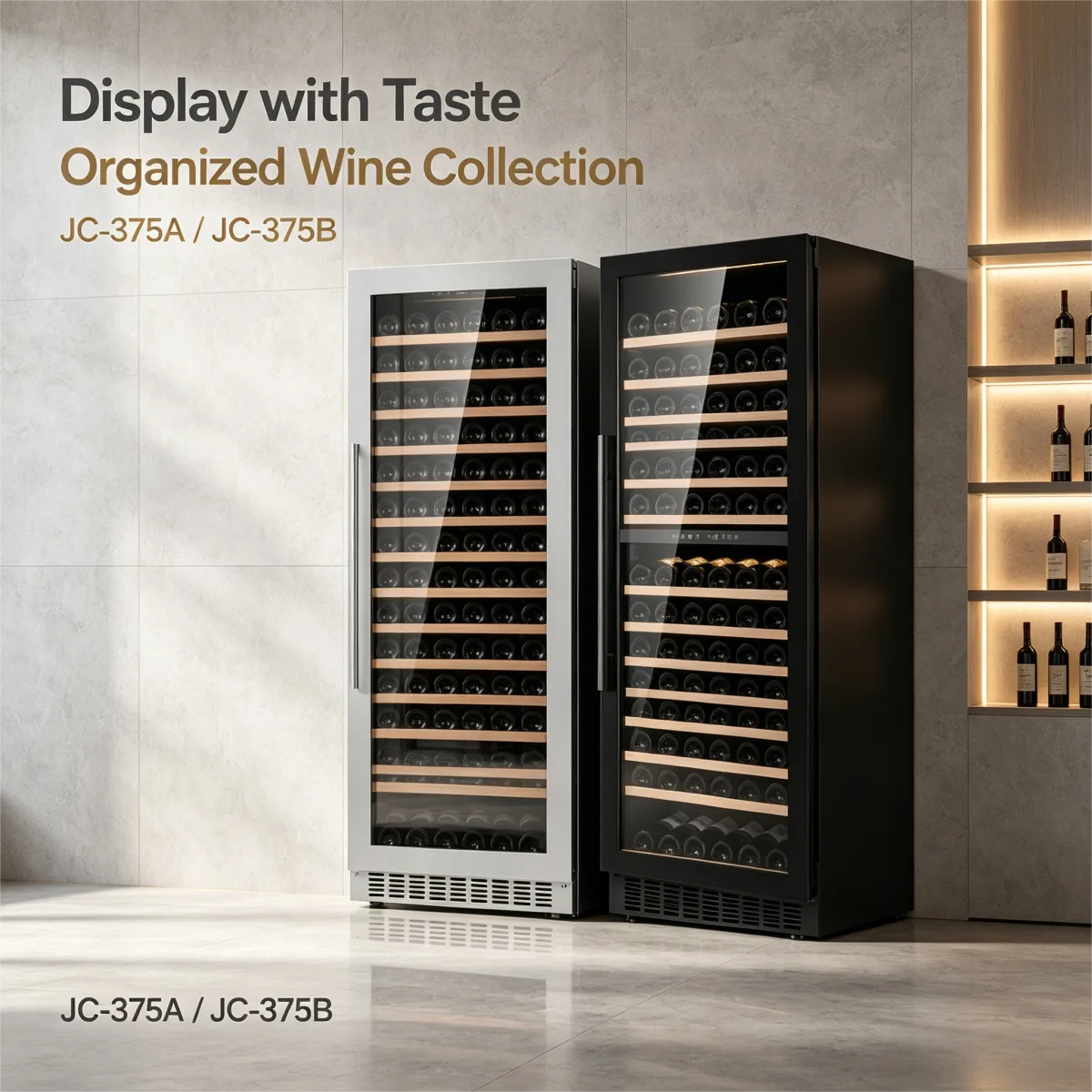 C-Digital Control Vertical Wine Storage Refrigerator 375L 5-12℃