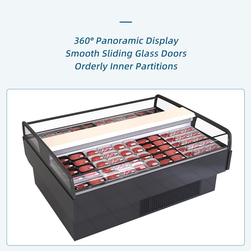Commercial Fresh Meat Display Chiller Stainless Steel Refrigerated Meat Counter for Supermarket Butchery