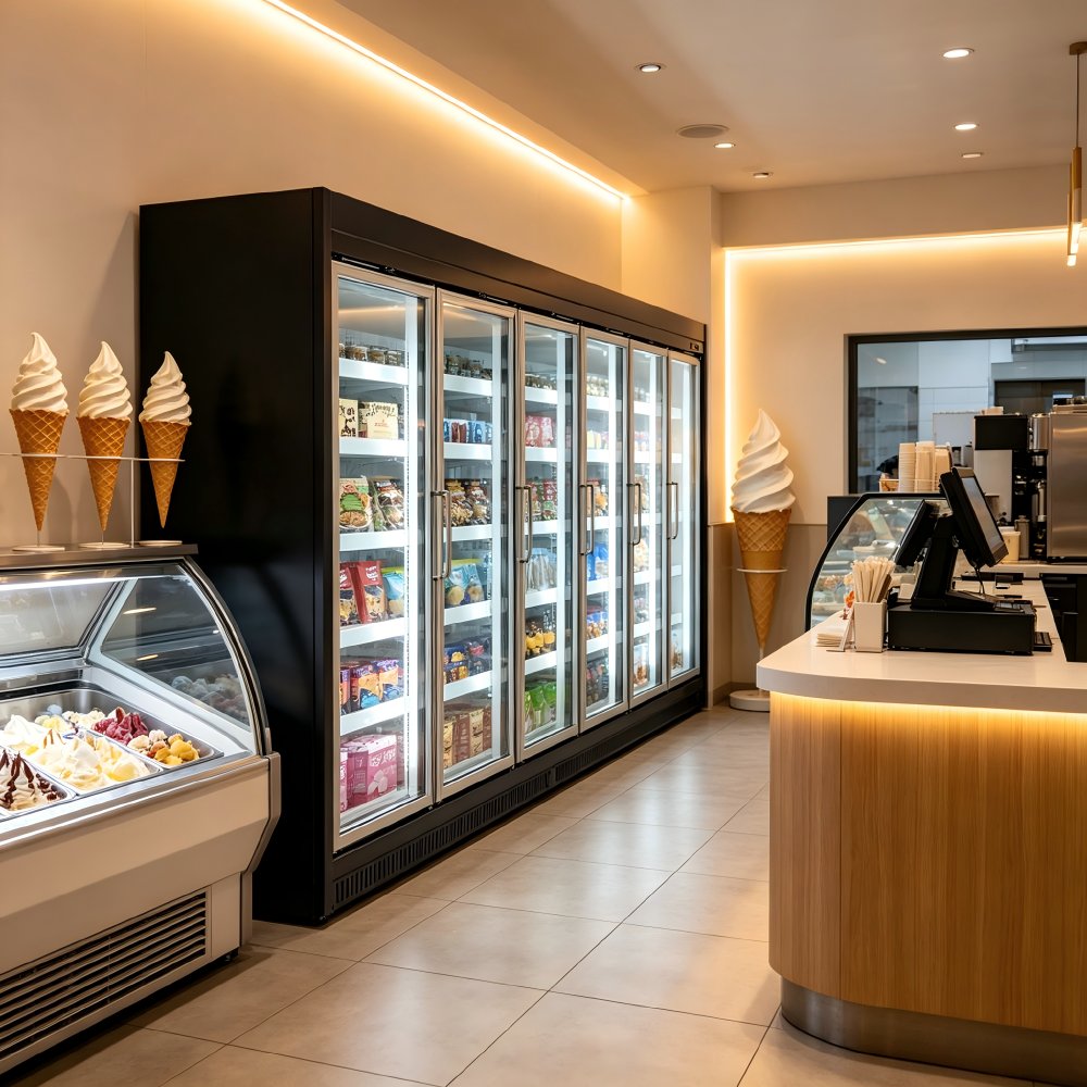 2-8℃ Cooling Range Commercial Beverage Cooler Multi-tier Shelves Drink Display Refrigerator for Convenience Store