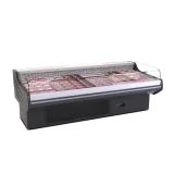 Adjustable Temperature Open Front Meat Refrigerated Cooler Packaged Fresh Pork Seafood Showcase