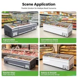 White Double Sliding Lid Island Freezer Energy Saving Frozen Dessert Meat Display Cabinet
