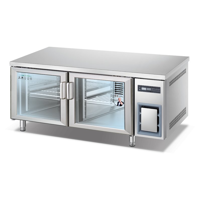 Glass Door Under Counter Chiller Refrigerator Worktable Freezer Workbench Refrigerator
