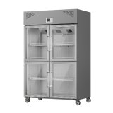 High End Kitchen Double Temperature Fridge Freezer Ss Steel Commercial Fridge Merchandiser