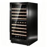 G-Touch LCD Control  Zone Wine Fridge With Pull Out Beech Wood Shelves