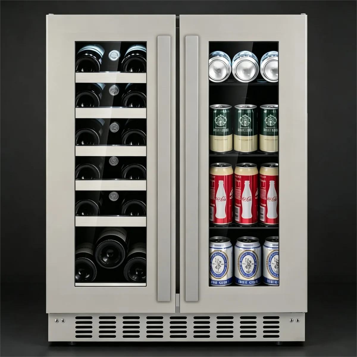 G-JC-115DR 115L Built-in Freestanding Dual Zone Wine & Beverage Cooler