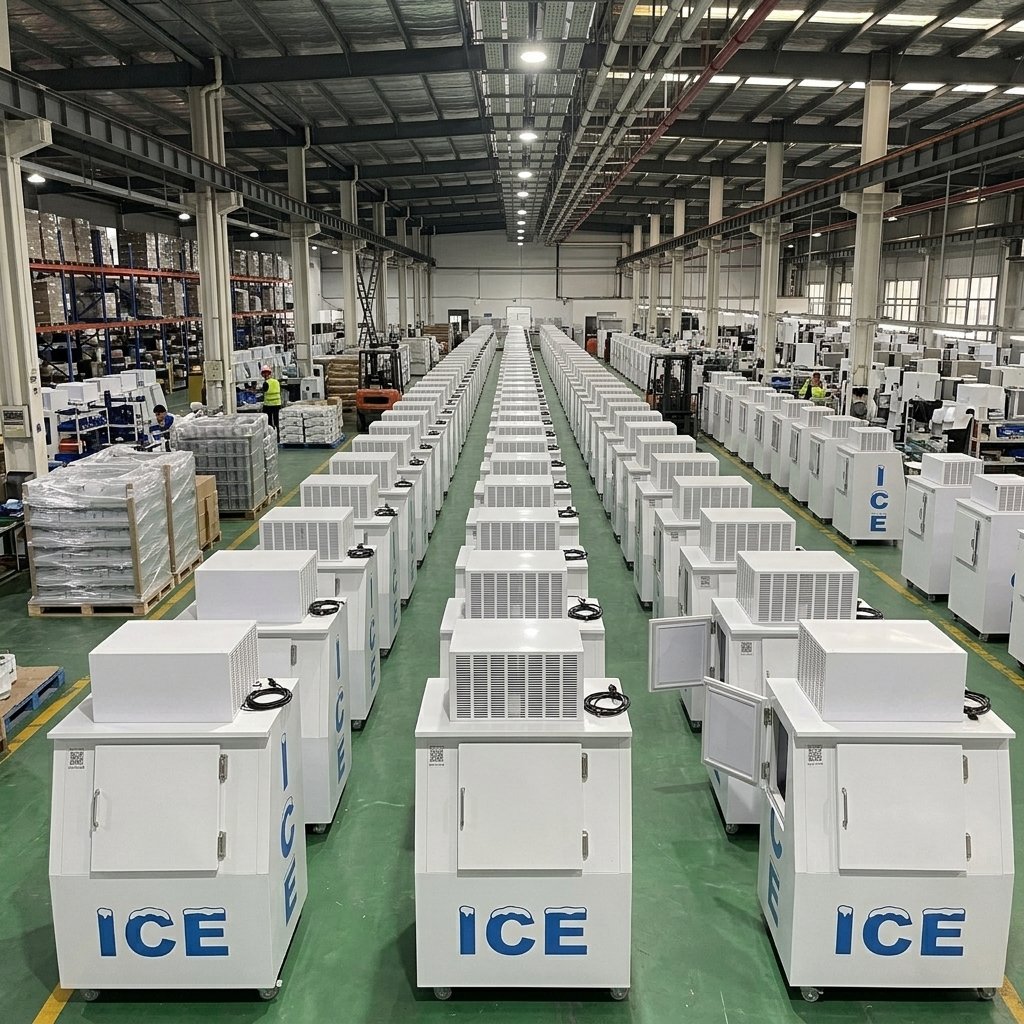 New Commercial Ice Merchandiser with Compressor Large Capacity Bagged Ice Storage Freezer