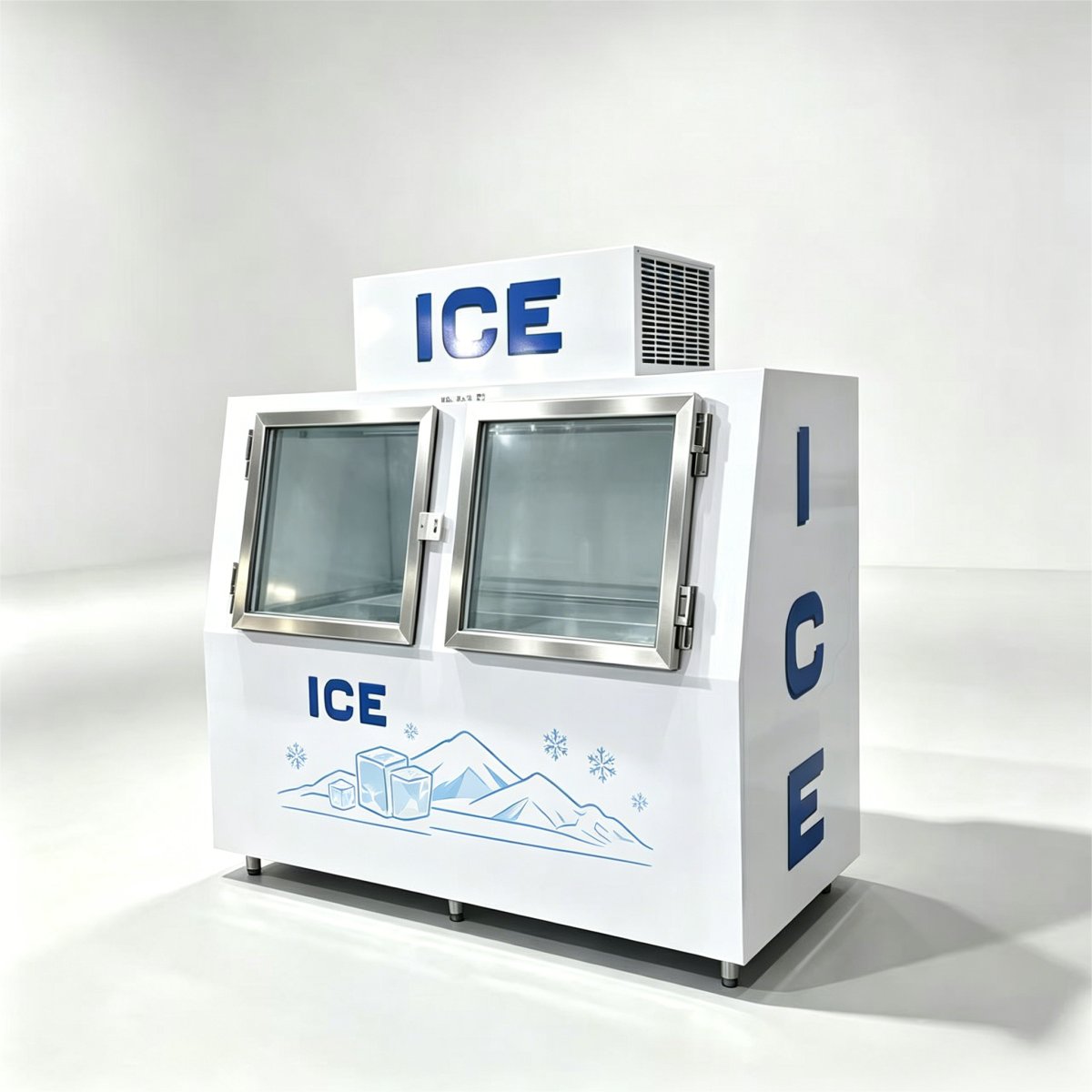 C-Energy Saving Double Door Ice Storage Freezer with Fast Uniform Cooling for Seafood Market