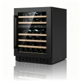 L-Undercounter Wine Fridge With Pull-out Beech Racks Digital Touch Control Compact Home Wine Cabinet