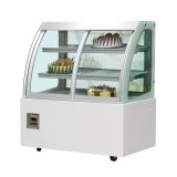 Curved Glass Door Refrigerated Cake Display Showcase Commercial Bakery Fridge