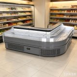 Custom Corner Meat Display Case Seamless Splicing Stainless Steel Counter for Butcher Shop Renovation