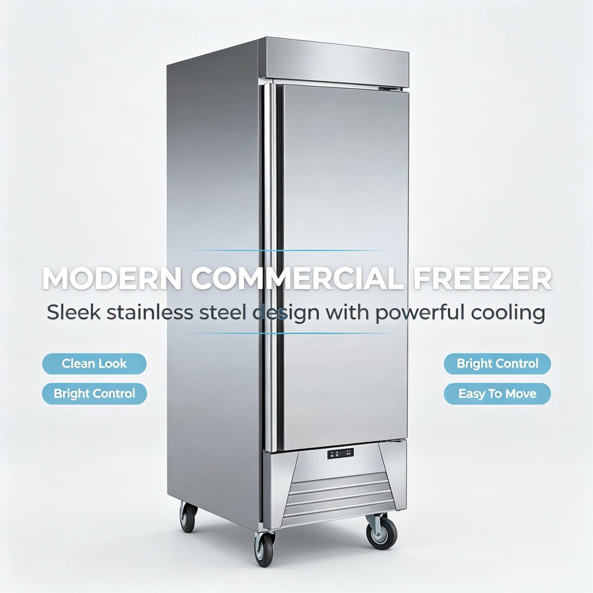 C-Commercial 600L Large Capacity Vertical Deep Freezer -20℃ ~-5℃ Upright Frozen Food Display Freezer