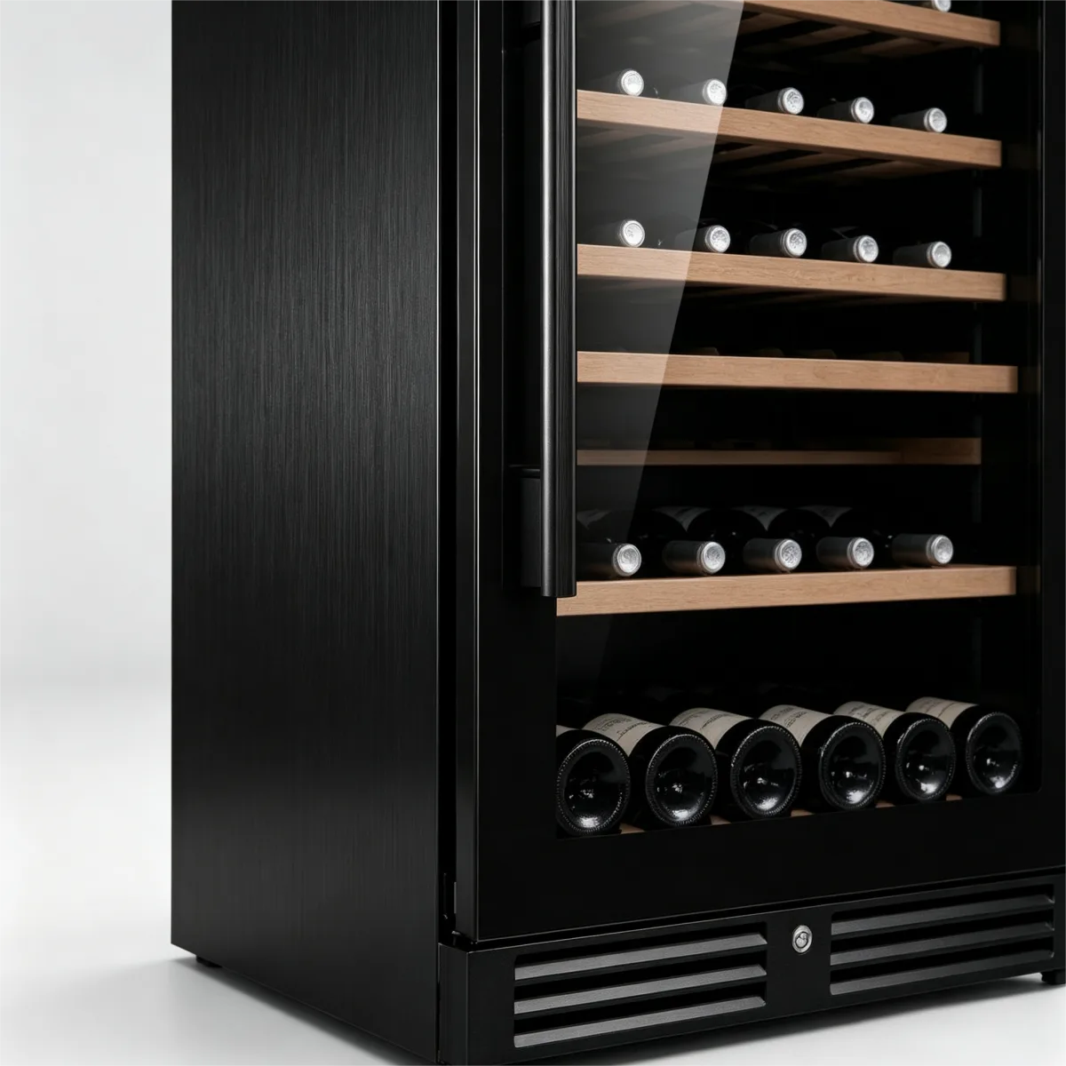 C-275L Multi-Layer Wood Rack Wine Storage Fridge 5-12℃ Adjustable Range