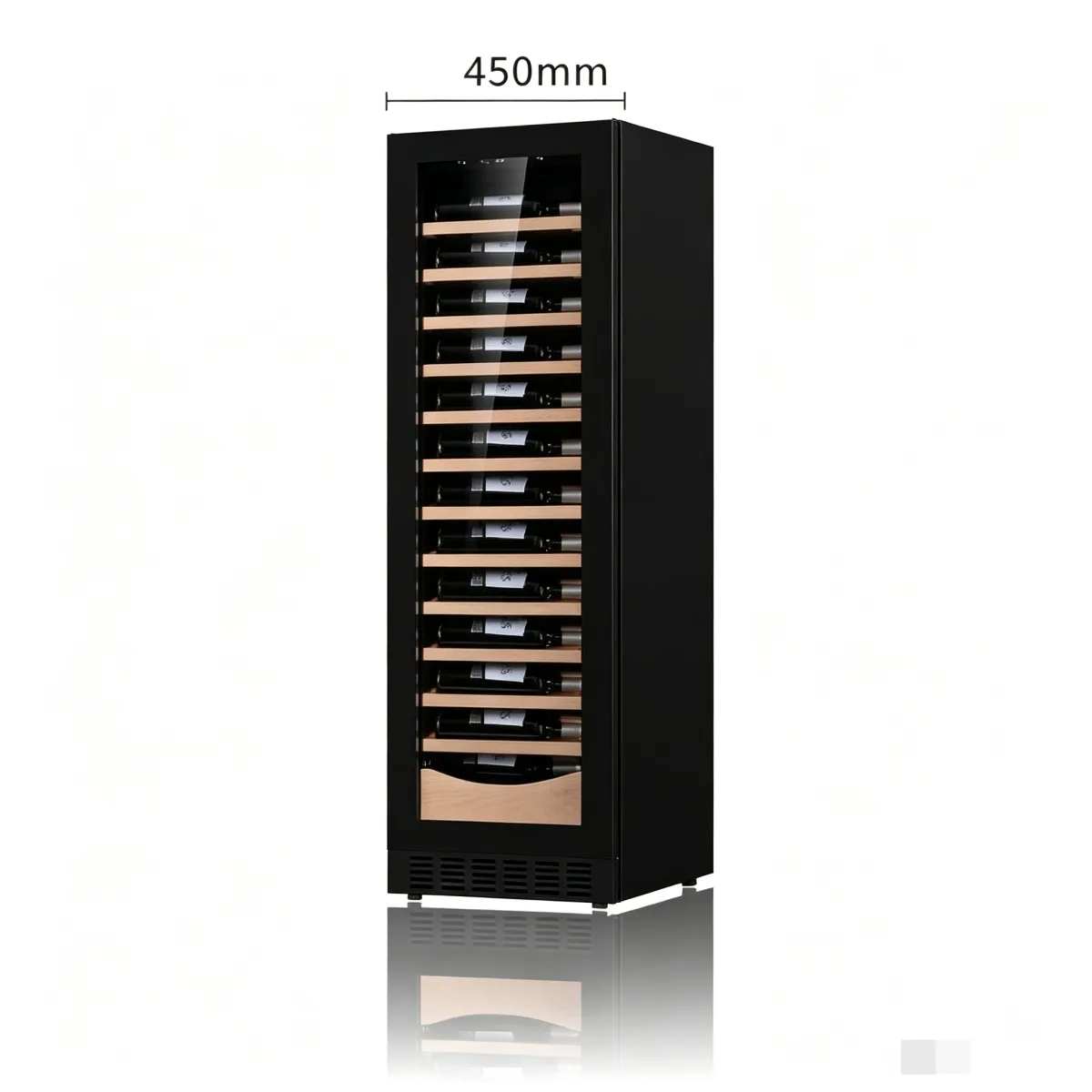 L- Air Cooling Wine Cooler Temperature Memory Door Open Alarm Single Glass Door Vertical Wine Fridge