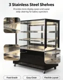 3 Layers Cake Showcase Refrigerator Front Rear Access Dessert Display Cooler For Cafe