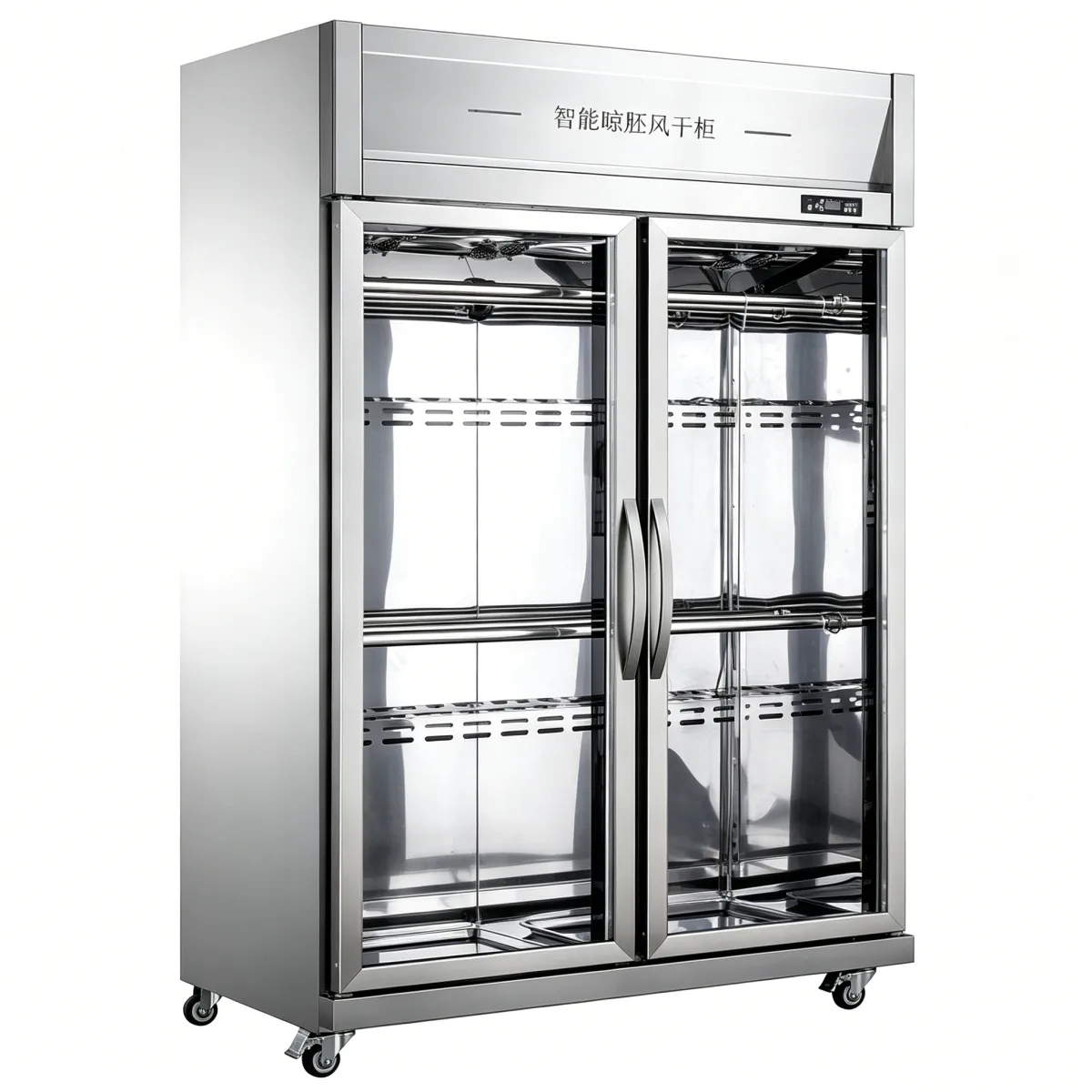 L- Double Glass Door Air Drying Showcase for Roast Duck Shop