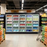 Robust Cabinet Construction Commercial Freezer Low Noise Multi-door Frozen Display Case for Hypermarket Use