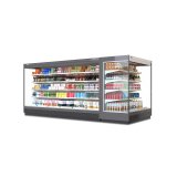 Square Combined Full Glass Door Beverage Display Fridge Vertical Air Cooling Chiller