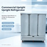 1 Door Reach-in Commercial Fridge Fan Cooling Catering Kitchen Chiller